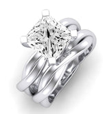 Baneberry Moissanite Matching Band Only (does Not Include Engagement Ring)  For Ring With Princess Center whitegold