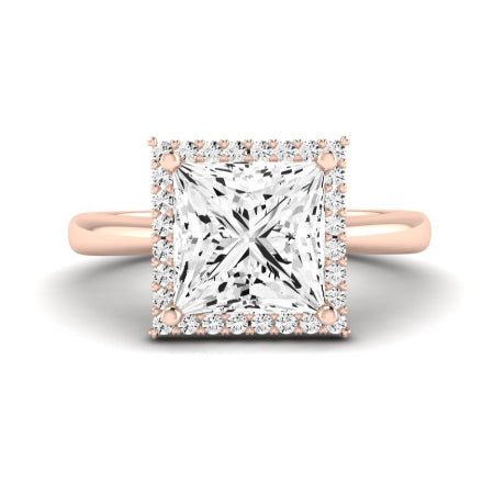 Calla Lily Moissanite Matching Band Only (does Not Include Engagement Ring) For Ring With Princess Center rosegold