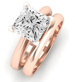 Senna Moissanite Matching Band Only (does Not Include Engagement Ring) For Ring With Princess Center rosegold