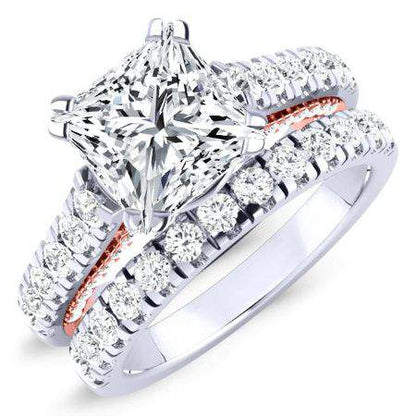 Nasrin Moissanite Matching Band Only (engagement Ring Not Included) For Ring With Princess Center whitegold