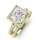 Desert Rose Moissanite Matching Band Only (engagement Ring Not Included) For Ring With Princess Center yellowgold