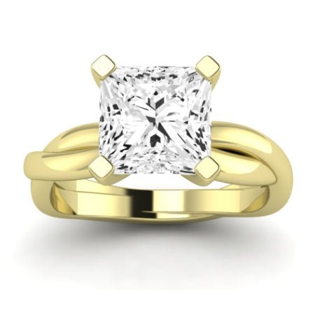 Baneberry Moissanite Matching Band Only (does Not Include Engagement Ring)  For Ring With Princess Center yellowgold