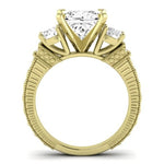 Angelonia Moissanite Matching Band Only (does Not Include Engagement Ring) For Ring With Princess Center yellowgold