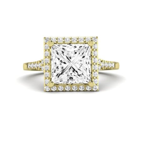 Desert Rose Moissanite Matching Band Only (engagement Ring Not Included) For Ring With Princess Center yellowgold
