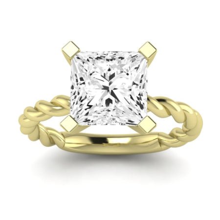 Balsam Moissanite Matching Band Only (does Not Include Engagement Ring) For Ring With Princess Center yellowgold