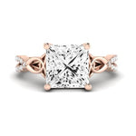 Pavonia Moissanite Matching Band Only (does Not Include Engagement Ring)  For Ring With Princess Center rosegold