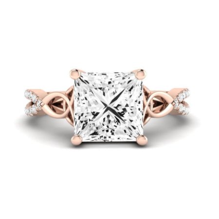 Pavonia Moissanite Matching Band Only (does Not Include Engagement Ring)  For Ring With Princess Center rosegold