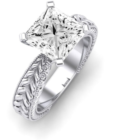 Azalea Moissanite Matching Band Only (does Not Include Engagement Ring) For Ring With Princess Center whitegold