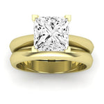 Senna Moissanite Matching Band Only (does Not Include Engagement Ring) For Ring With Princess Center yellowgold