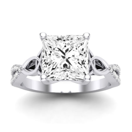 Pavonia Moissanite Matching Band Only (does Not Include Engagement Ring)  For Ring With Princess Center whitegold