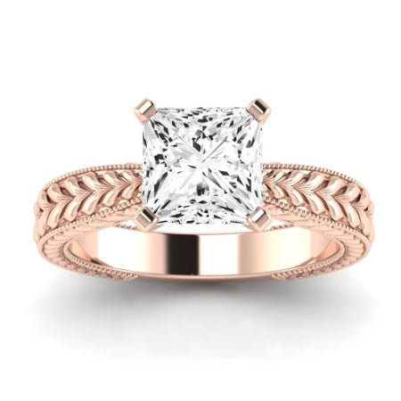 Azalea Moissanite Matching Band Only (does Not Include Engagement Ring) For Ring With Princess Center rosegold