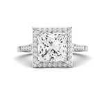 Desert Rose Moissanite Matching Band Only (engagement Ring Not Included) For Ring With Princess Center whitegold