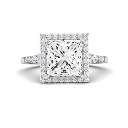 Desert Rose Moissanite Matching Band Only (engagement Ring Not Included) For Ring With Princess Center whitegold