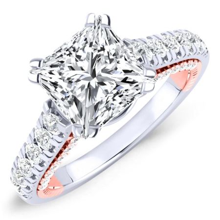 Nasrin Moissanite Matching Band Only (engagement Ring Not Included) For Ring With Princess Center whitegold