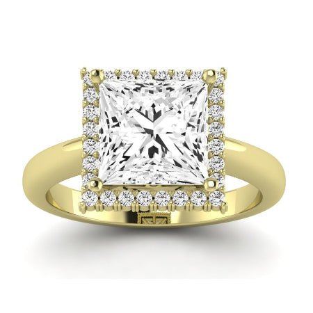 Calla Lily Moissanite Matching Band Only (does Not Include Engagement Ring) For Ring With Princess Center yellowgold