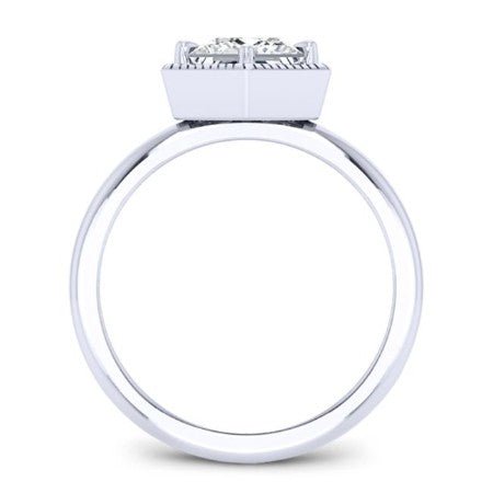 Aspen Moissanite Matching Band Only (engagement Ring Not Included) For Ring With Princess Center whitegold