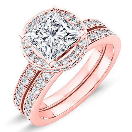 Quince Moissanite Matching Band Only (engagement Ring Not Included) For Ring With Princess Center rosegold