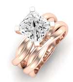 Baneberry Moissanite Matching Band Only (does Not Include Engagement Ring)  For Ring With Princess Center rosegold