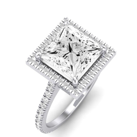 Columbine Moissanite Matching Band Only (does Not Include Engagement Ring) For Ring With Princess Center whitegold