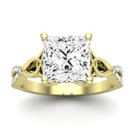 Pavonia Moissanite Matching Band Only (does Not Include Engagement Ring)  For Ring With Princess Center yellowgold