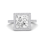 Columbine Moissanite Matching Band Only (does Not Include Engagement Ring) For Ring With Princess Center whitegold