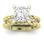 Balsam Moissanite Matching Band Only (does Not Include Engagement Ring) For Ring With Princess Center yellowgold