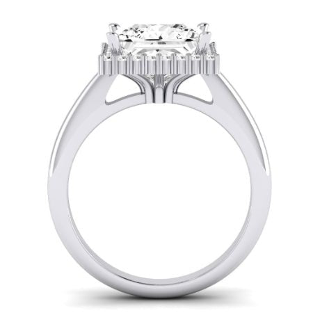 Calla Lily Moissanite Matching Band Only (does Not Include Engagement Ring) For Ring With Princess Center whitegold