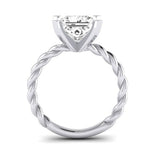Balsam Moissanite Matching Band Only (does Not Include Engagement Ring) For Ring With Princess Center whitegold