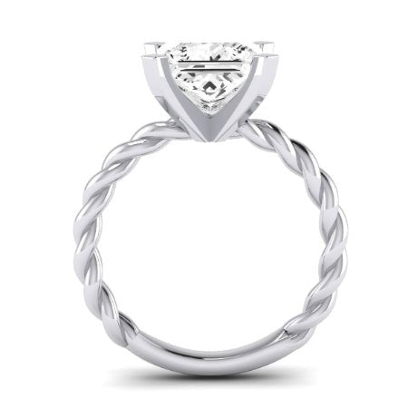 Balsam Moissanite Matching Band Only (does Not Include Engagement Ring) For Ring With Princess Center whitegold