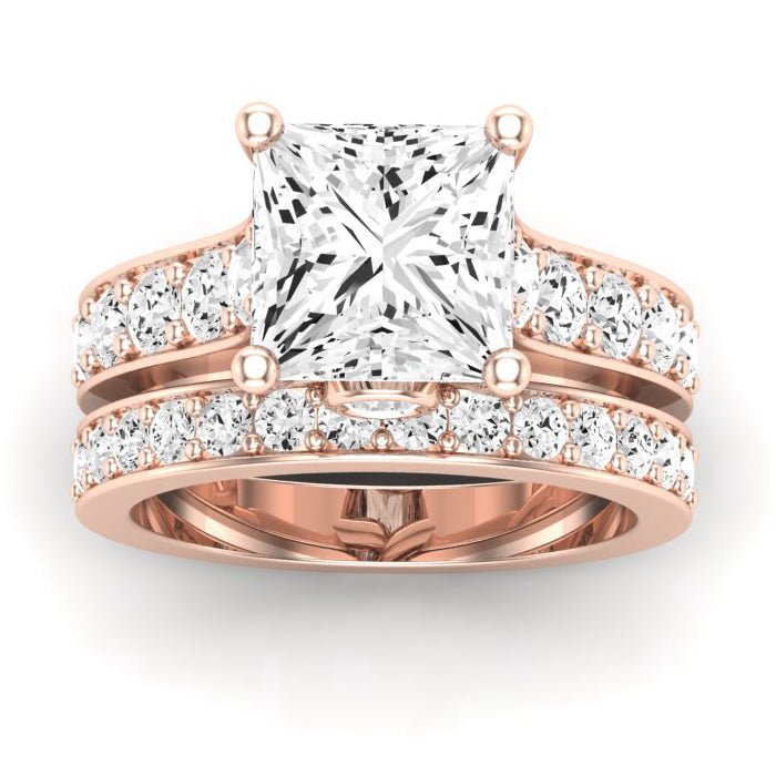 Calluna Moissanite Matching Band Only (does Not Include Engagement Ring) For Ring With Princess Center rosegold