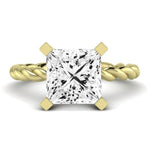 Balsam Moissanite Matching Band Only (does Not Include Engagement Ring) For Ring With Princess Center yellowgold