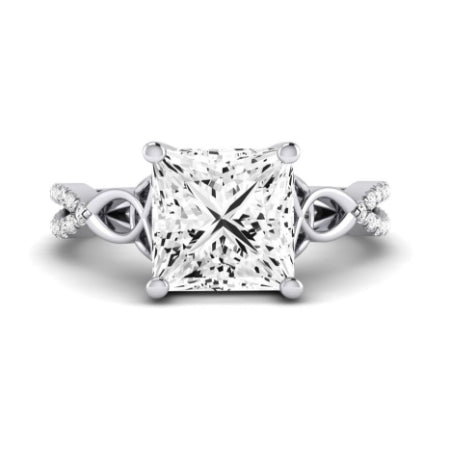 Pavonia Moissanite Matching Band Only (does Not Include Engagement Ring)  For Ring With Princess Center whitegold