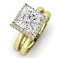 Calla Lily Moissanite Matching Band Only (does Not Include Engagement Ring) For Ring With Princess Center yellowgold