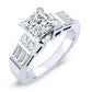 Bluebell Moissanite Matching Band Only (engagement Ring Not Included) For Ring With Princess Center whitegold