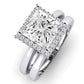 Calla Lily Moissanite Matching Band Only (does Not Include Engagement Ring) For Ring With Princess Center whitegold