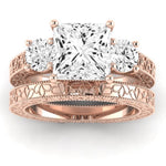 Belladonna Moissanite Matching Band Only (does Not Include Engagement Ring) For Ring With Princess Center rosegold
