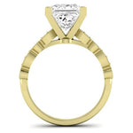 Marigold Moissanite Matching Band Only (does Not Include Engagement Ring) For Ring With Princess Center yellowgold