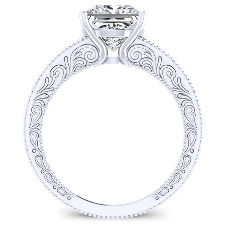 Romy Moissanite Matching Band Only (engagement Ring Not Included) For Ring With Princess Center whitegold