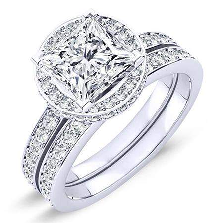 Quince Moissanite Matching Band Only (engagement Ring Not Included) For Ring With Princess Center whitegold