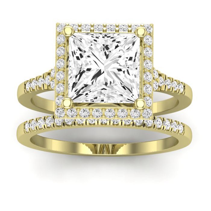 Desert Rose Moissanite Matching Band Only (engagement Ring Not Included) For Ring With Princess Center yellowgold