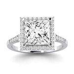Desert Rose Moissanite Matching Band Only (engagement Ring Not Included) For Ring With Princess Center whitegold