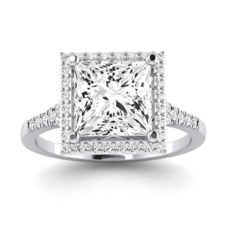 Desert Rose Moissanite Matching Band Only (engagement Ring Not Included) For Ring With Princess Center whitegold