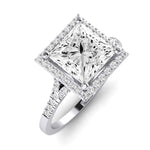 Desert Rose Moissanite Matching Band Only (engagement Ring Not Included) For Ring With Princess Center whitegold