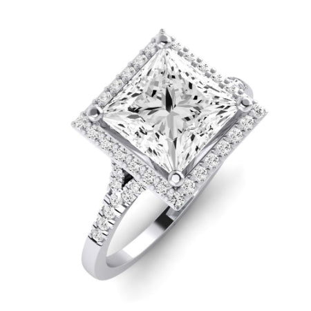 Desert Rose Moissanite Matching Band Only (engagement Ring Not Included) For Ring With Princess Center whitegold