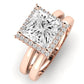 Calla Lily Moissanite Matching Band Only (does Not Include Engagement Ring) For Ring With Princess Center rosegold