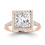 Desert Rose Moissanite Matching Band Only (engagement Ring Not Included) For Ring With Princess Center rosegold