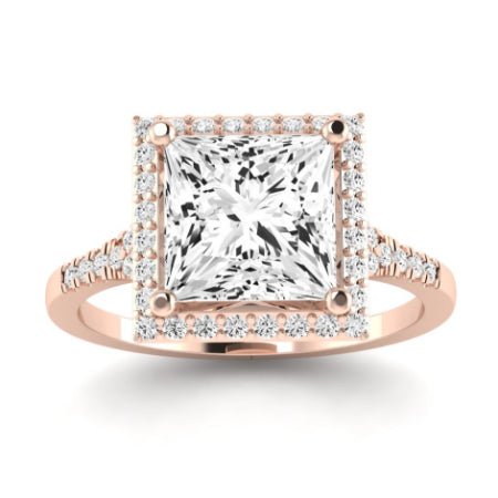 Desert Rose Moissanite Matching Band Only (engagement Ring Not Included) For Ring With Princess Center rosegold