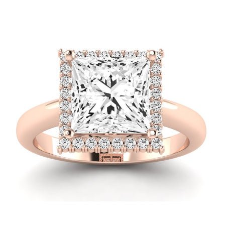 Calla Lily Moissanite Matching Band Only (does Not Include Engagement Ring) For Ring With Princess Center rosegold