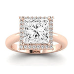 Calla Lily Moissanite Matching Band Only (does Not Include Engagement Ring) For Ring With Princess Center rosegold