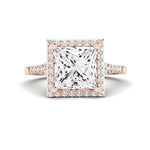 Desert Rose Moissanite Matching Band Only (engagement Ring Not Included) For Ring With Princess Center rosegold